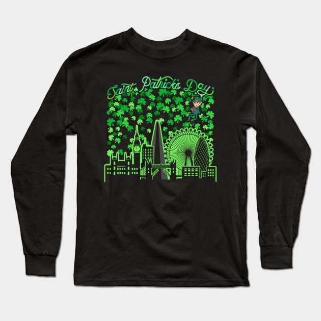 Saint Patrick's Day London United Kingdom Long Sleeve T-Shirt by travel2xplanet